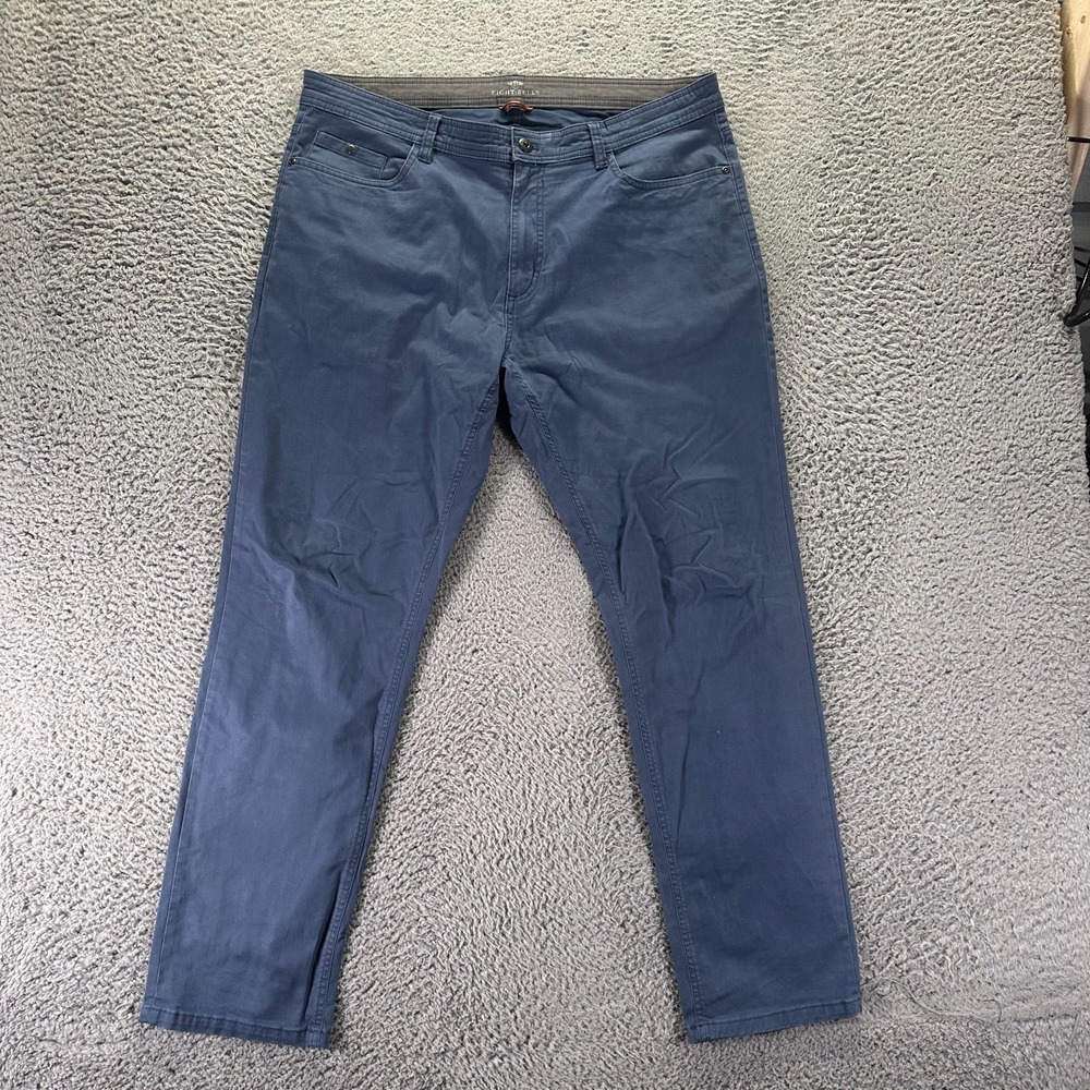 Eight Bells Pant Mens 36x32 Blue Cotton Chino Straight Business Preppy Stretch